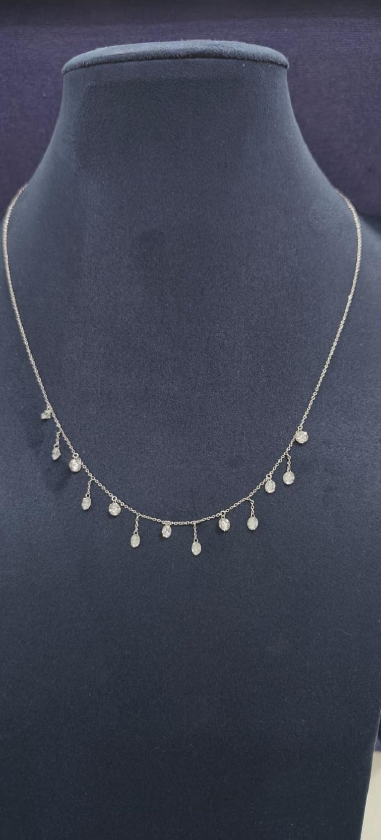 PANIM Round Dangling Necklace in 18K White Gold For Sale 1