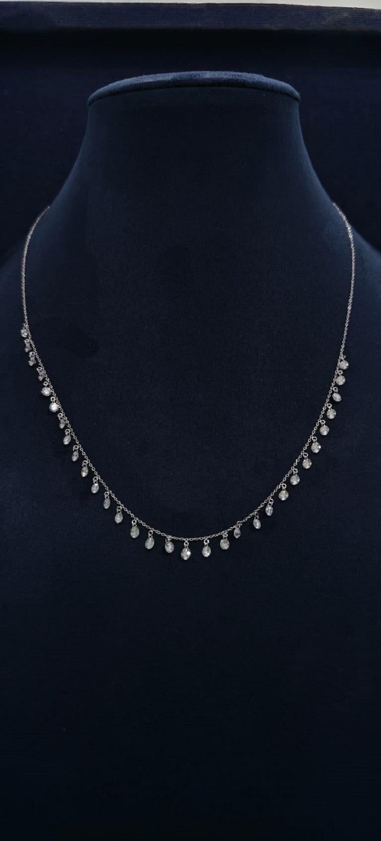 PANIM Round Dangling Necklace in 18K White Gold For Sale 1