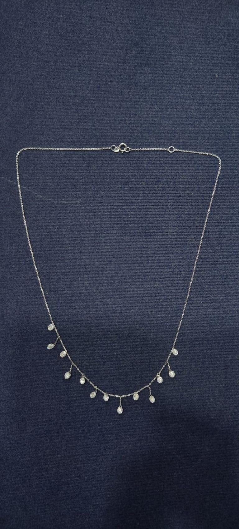 PANIM Round Dangling Necklace in 18K White Gold For Sale 2