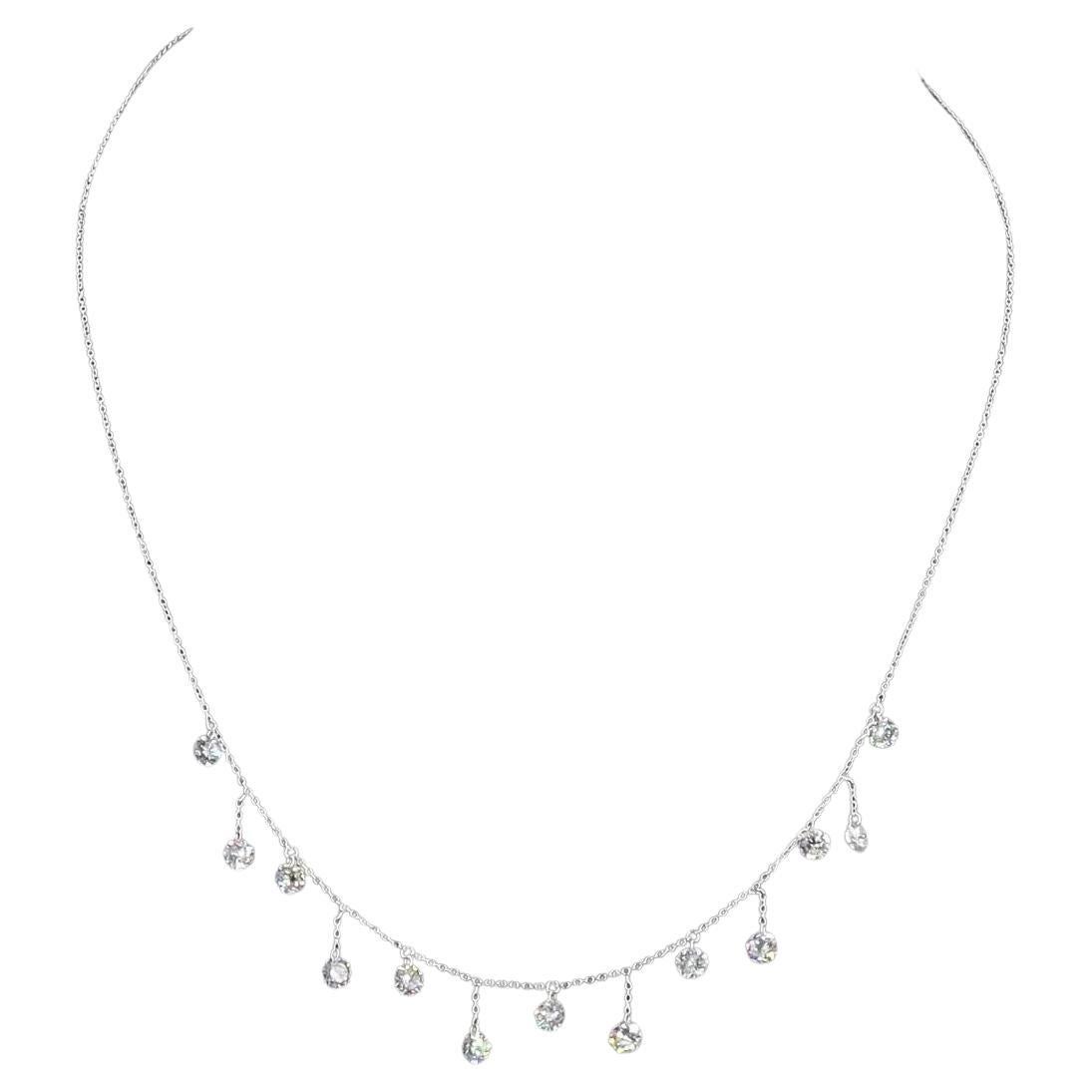 PANIM Round Dangling Necklace in 18K White Gold For Sale