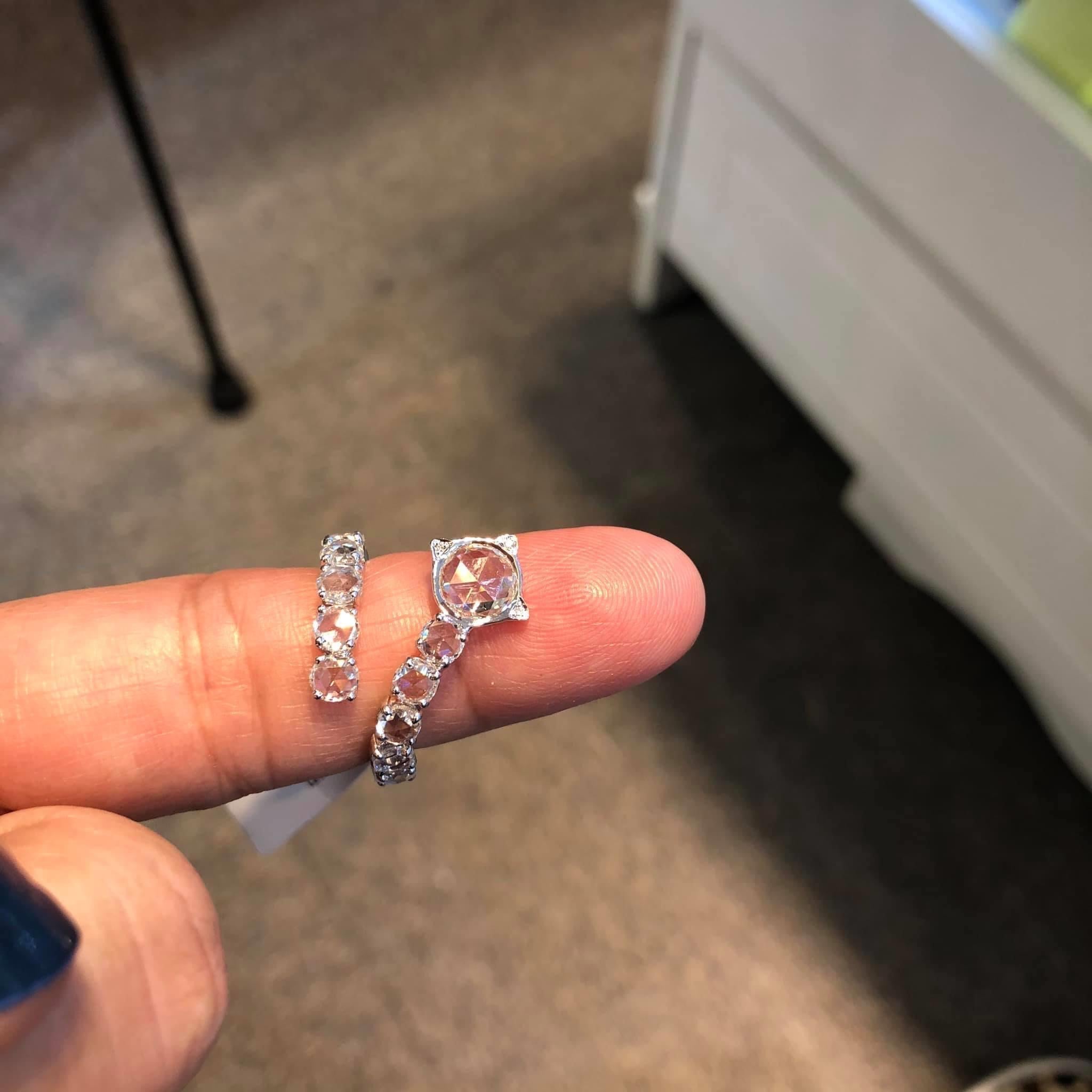 Women's PANIM Serpenti Rosecut Diamond Ring in 18K White Gold For Sale