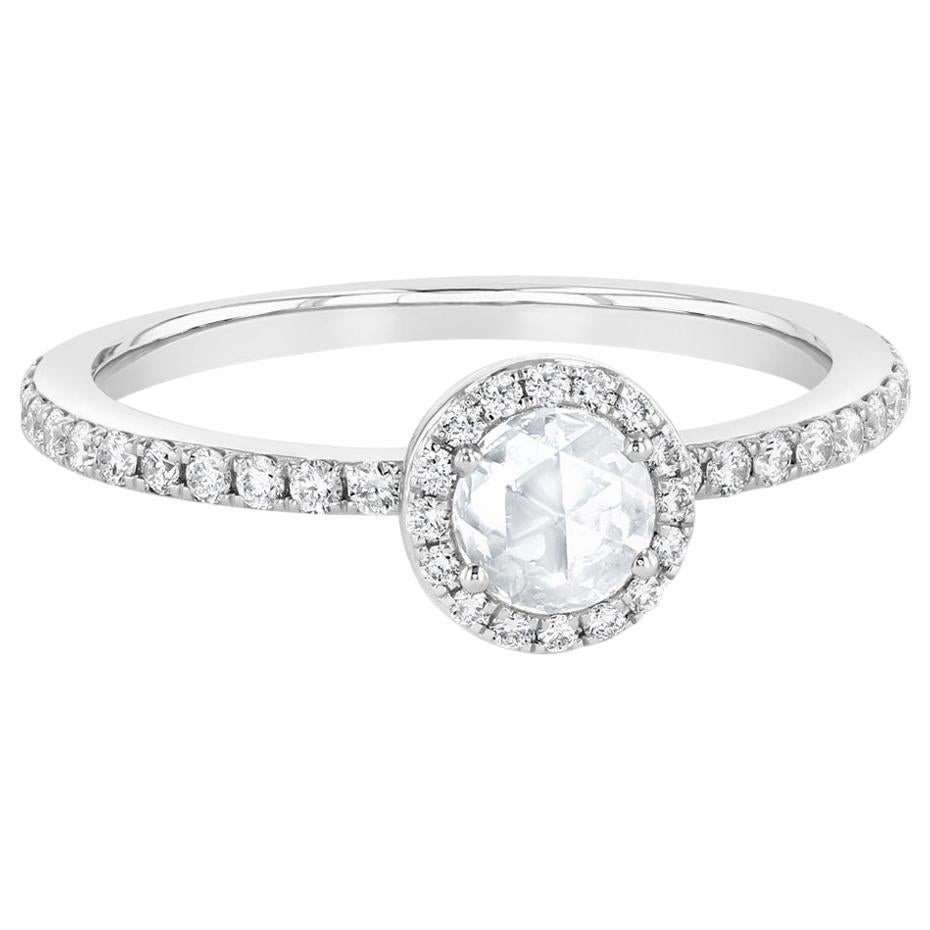 PANIM White Rosecut Diamond Solitaire Ring in 18 Karat White Gold