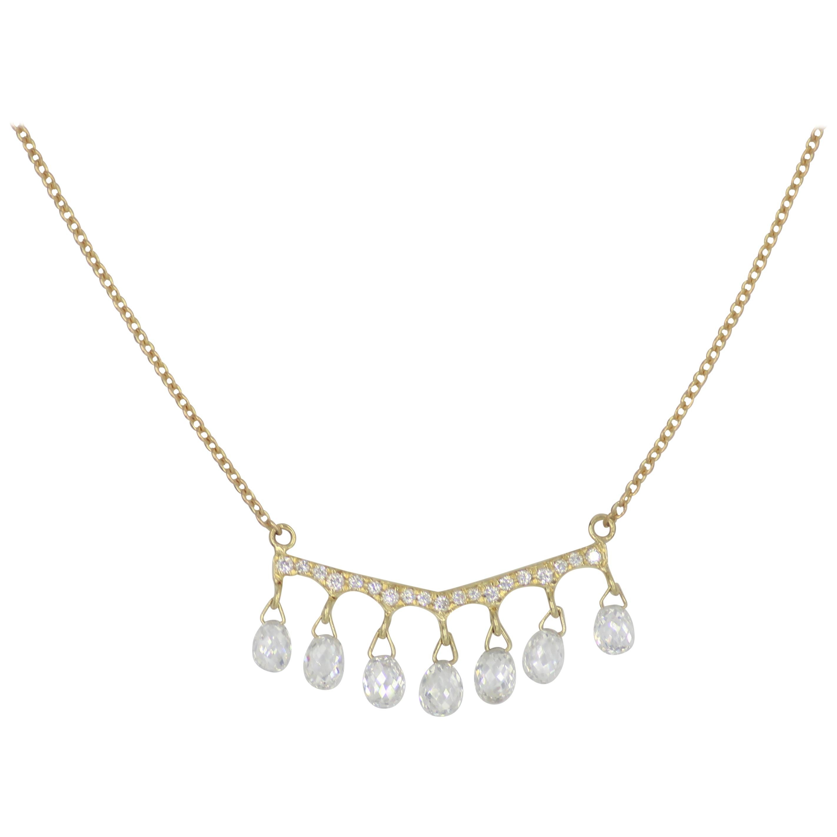 PANIM Yellow Gold Briolette Diamond Pendant Necklace