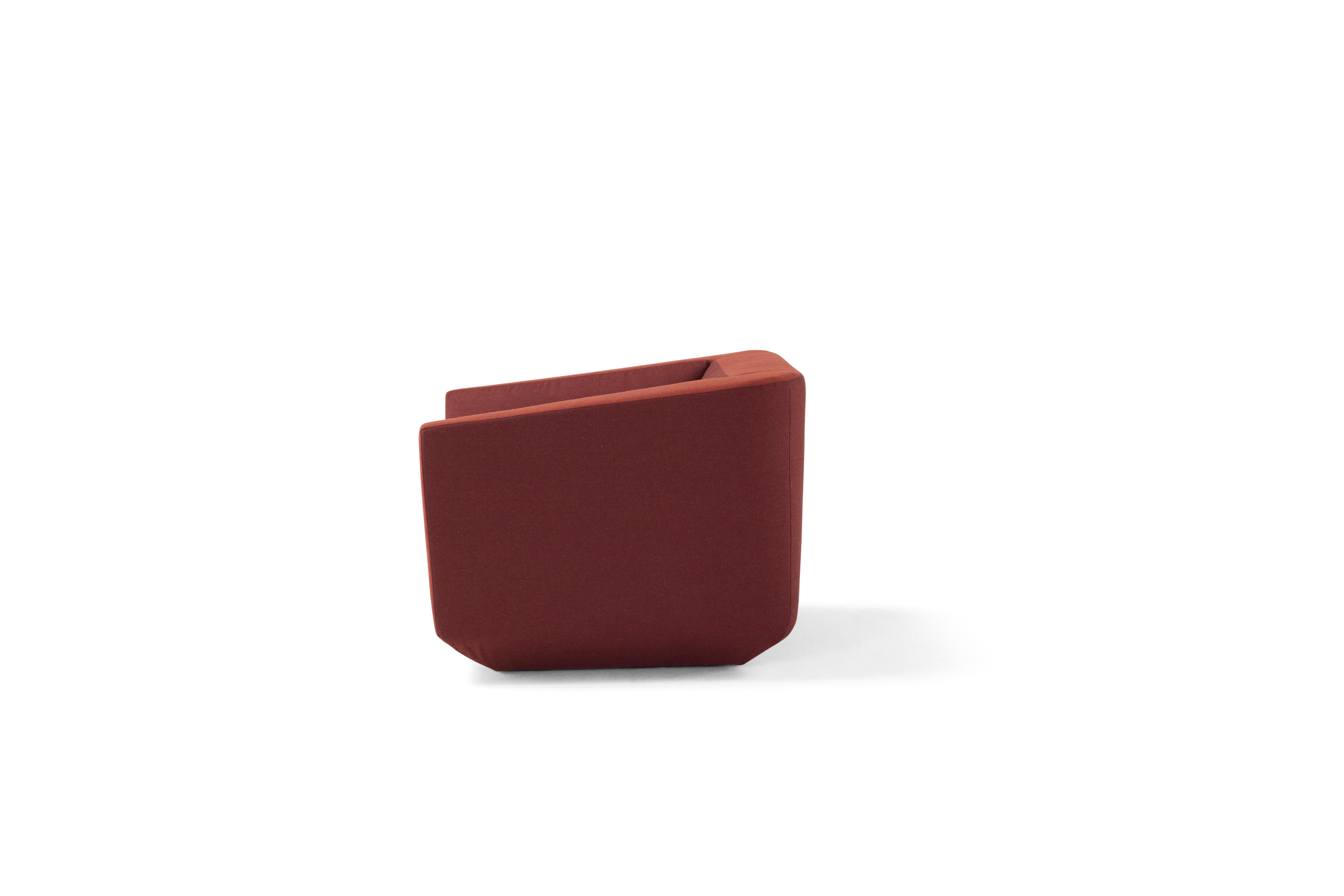 Modern Panis Armchair in Red Fabric by Emanuel Gargano & Anton Cristell For Sale