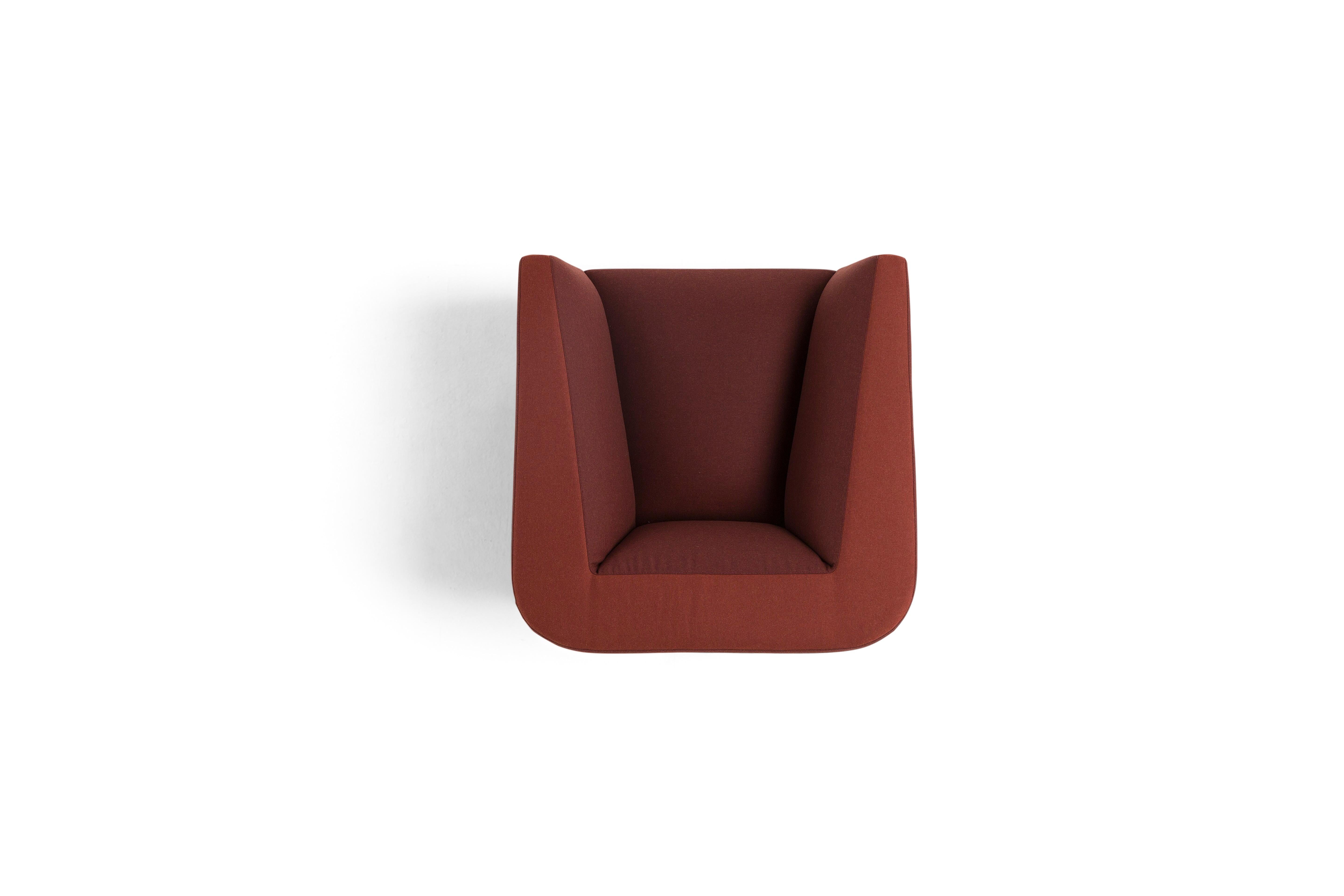 Panis Armchair in Red Fabric by Emanuel Gargano & Anton Cristell In New Condition For Sale In Milano, IT