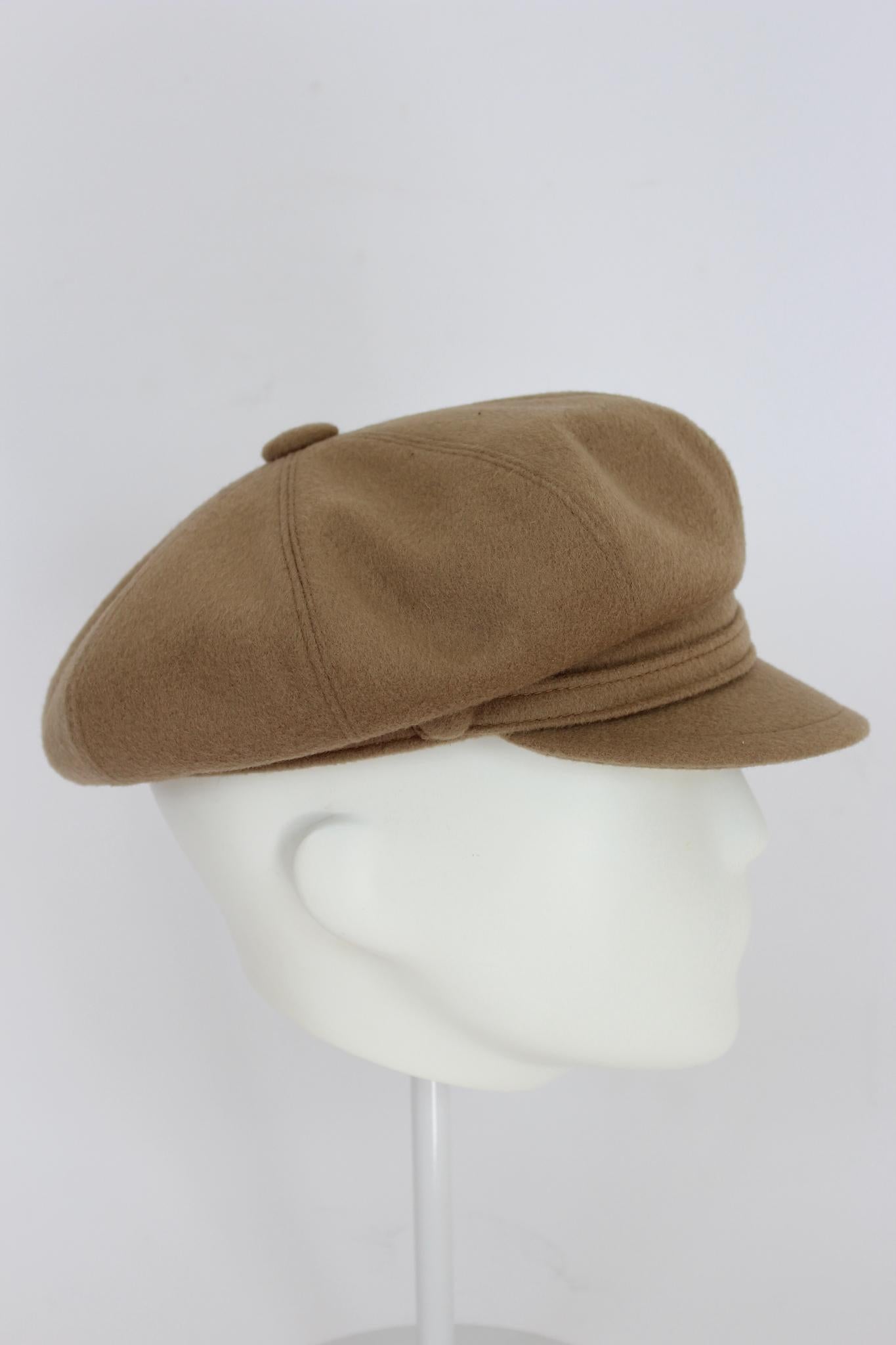 Panizza Beige Wool Vintage Flat Cap In Excellent Condition For Sale In Brindisi, Bt