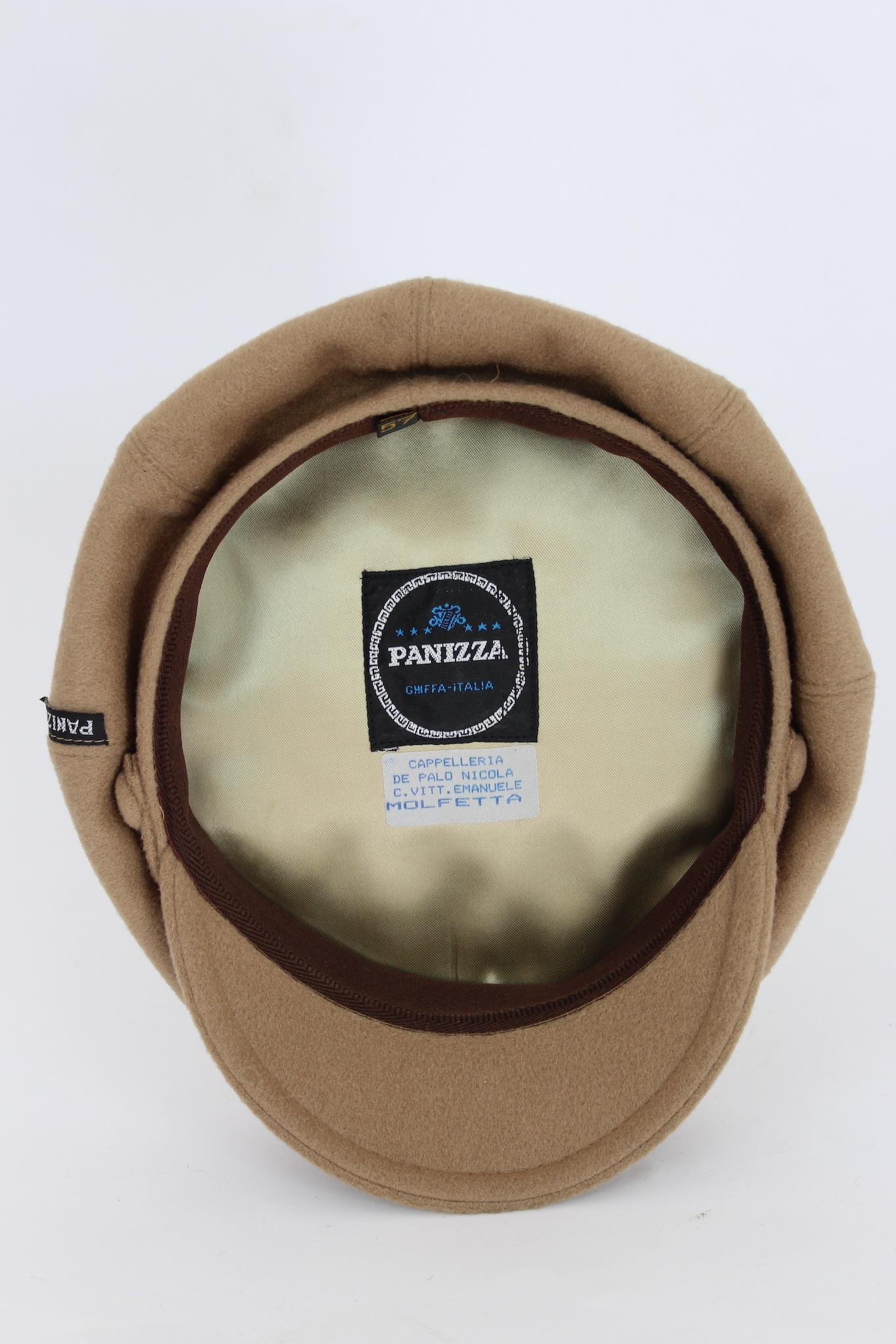 Panizza Beige Wool Vintage Flat Cap For Sale 1
