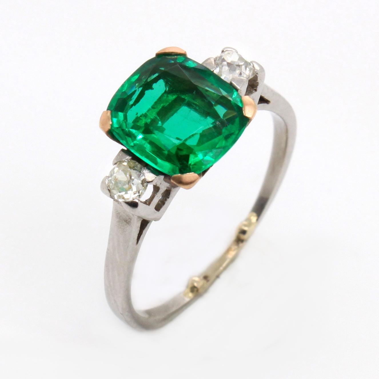Panjshir Emerald and Diamond Ring In Excellent Condition In Idar-Oberstein, DE