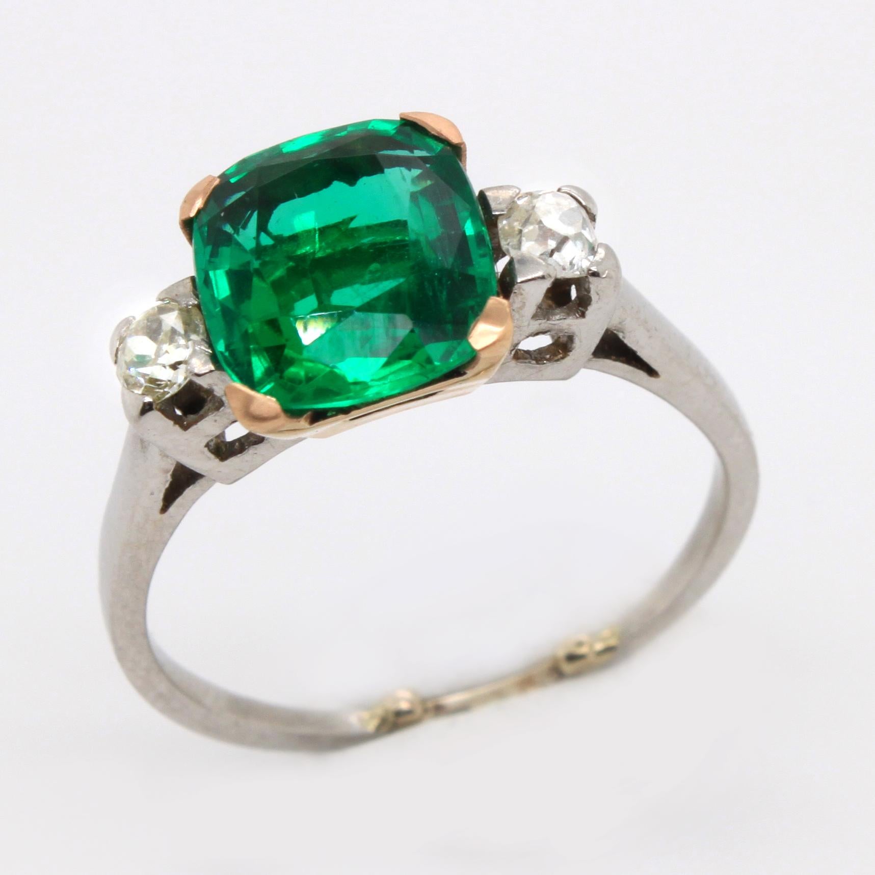 Women's or Men's Panjshir Emerald and Diamond Ring