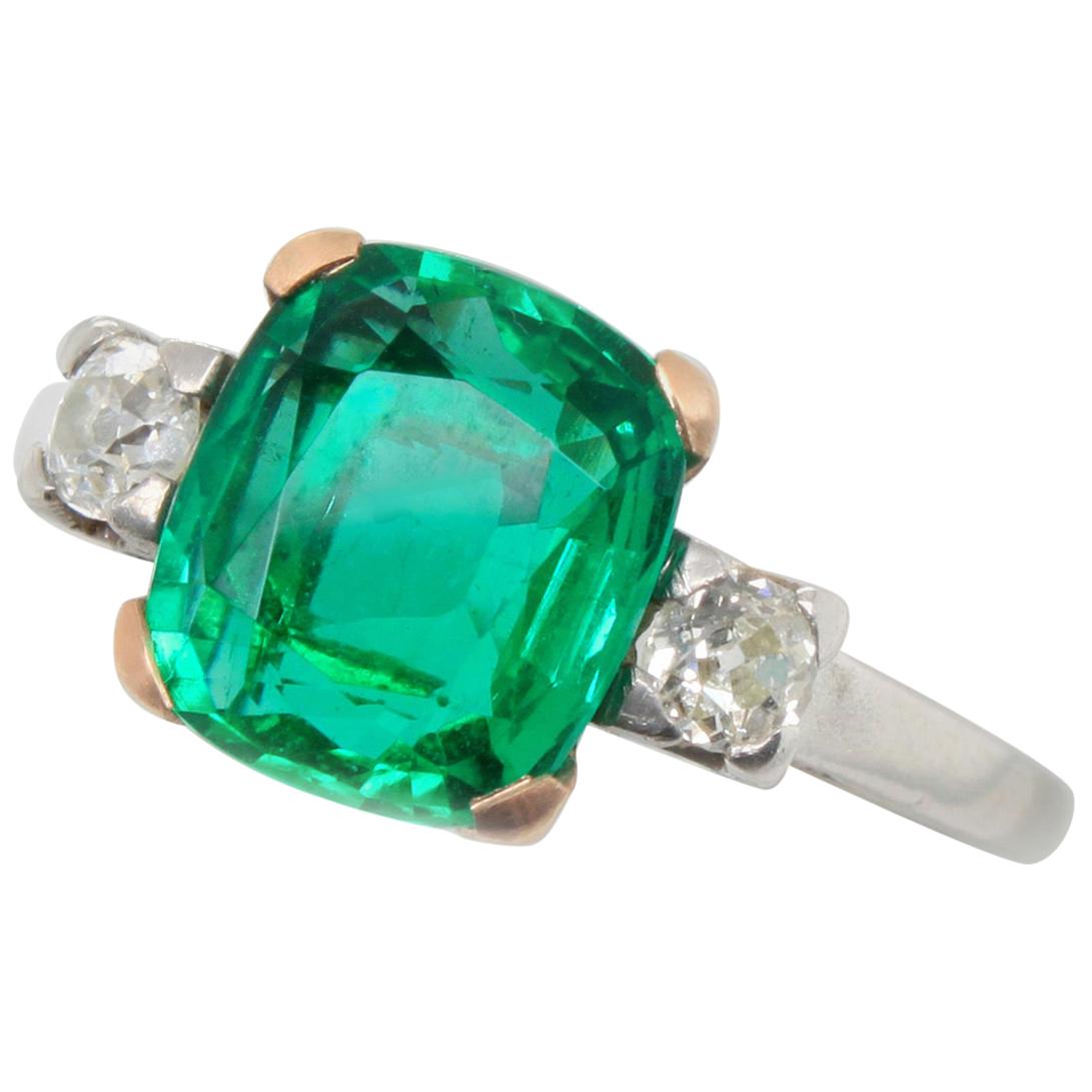 Panjshir Emerald and Diamond Ring