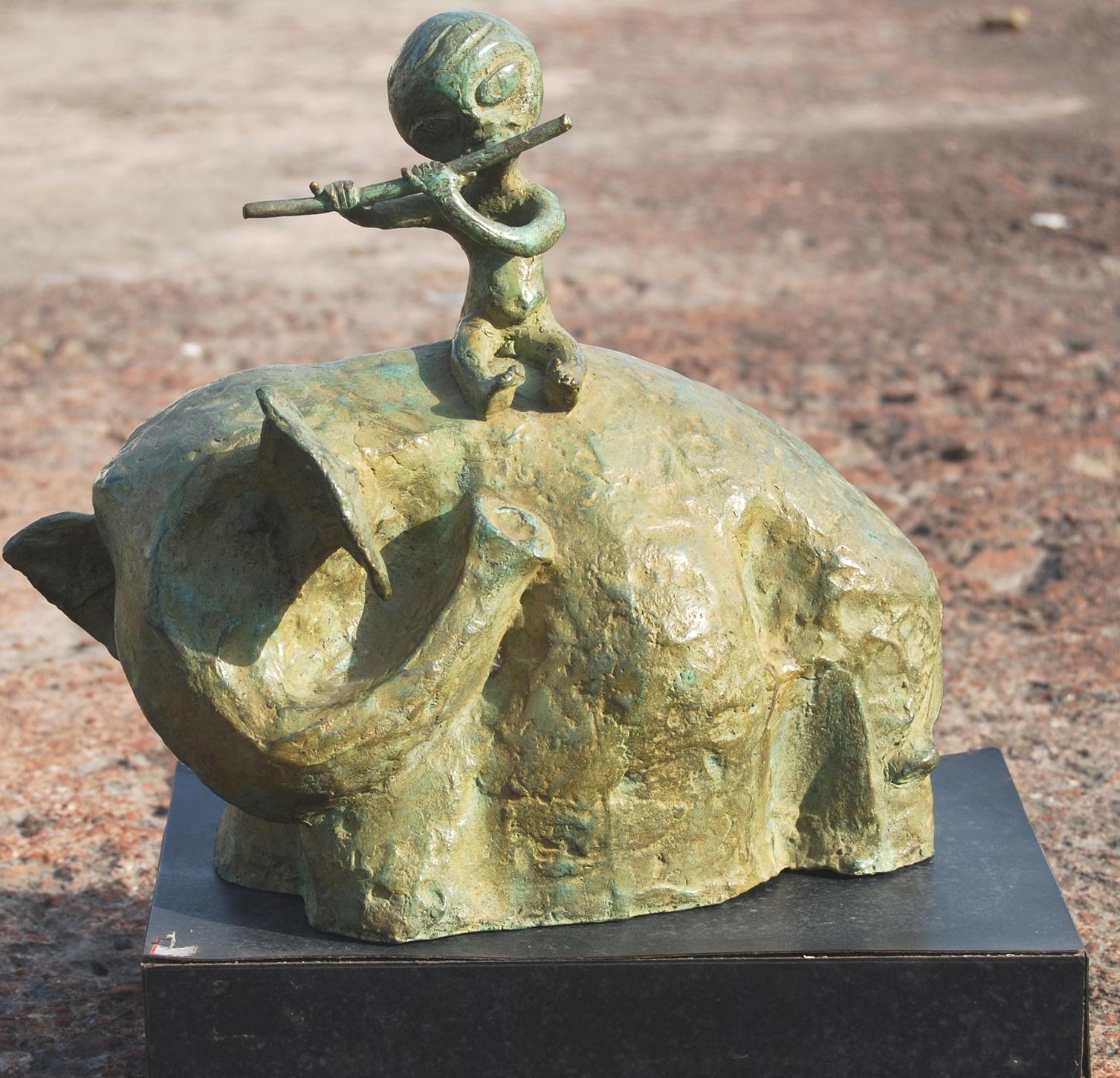 Pankaj Panwar Figurative Sculpture - 2 Set of works, Brown, Green, Bronze Sculpture, Contemporary Artists "In Stock"