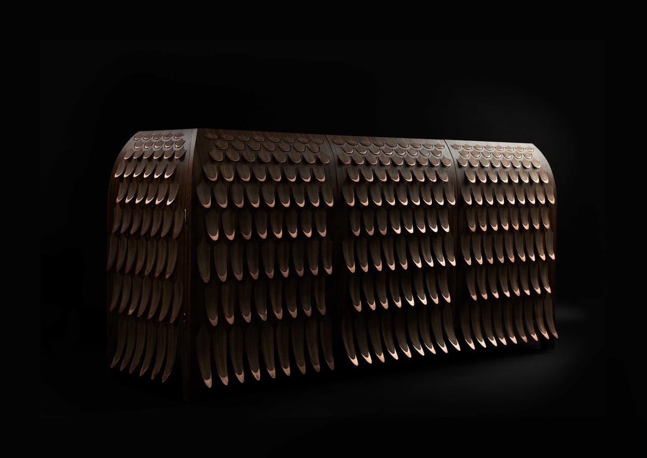 Brass Pankalangu Credenza by Trent Jansen from the Broached Monster Collection
