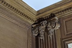 Panneling, Set of Carved Oak Ionic Pilasters, 18th Century