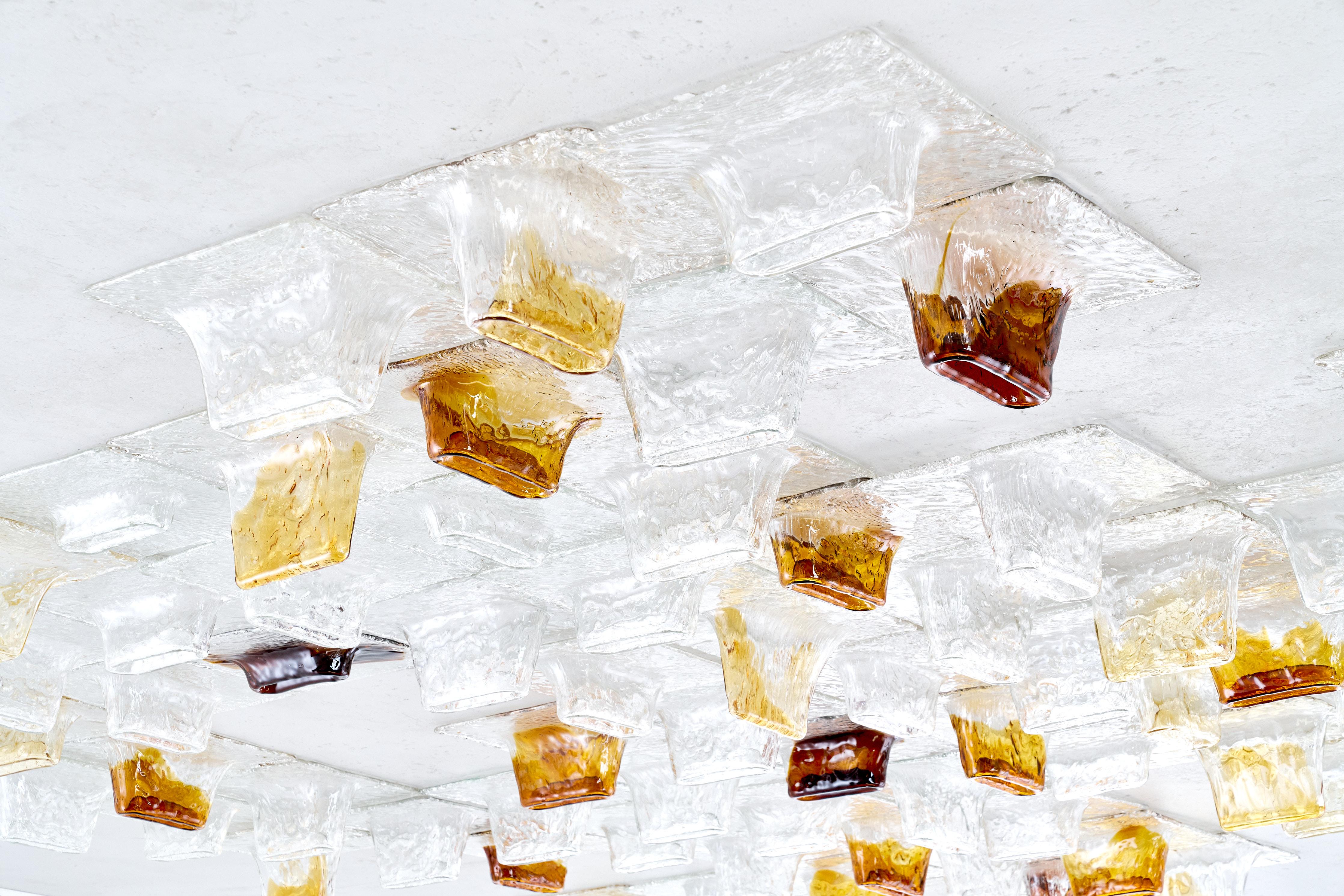 'Pannelli' Ceiling Lamps by Venini , Italy, 1970's For Sale 9