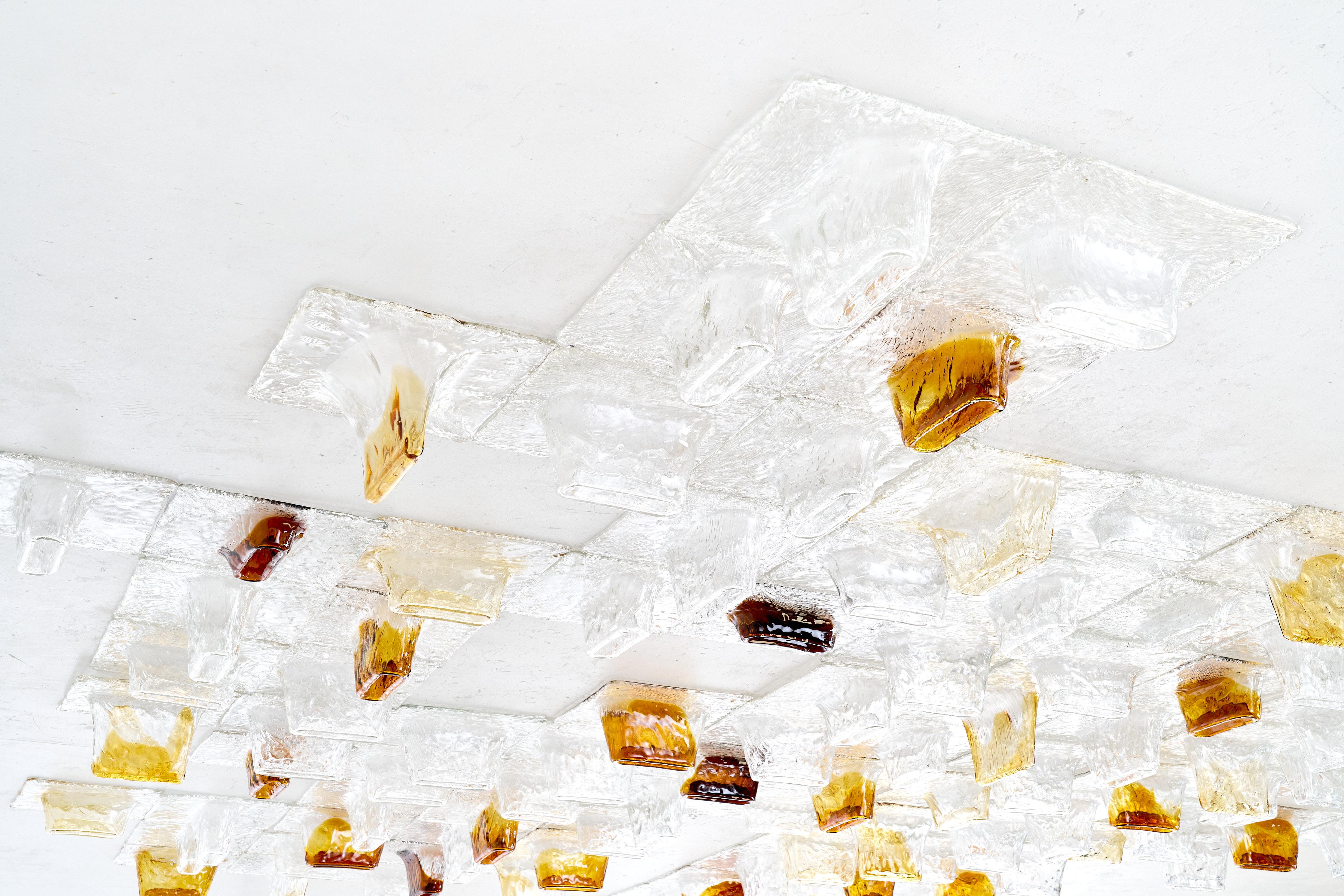 'Pannelli' Ceiling Lamps by Venini , Italy, 1970's For Sale 11
