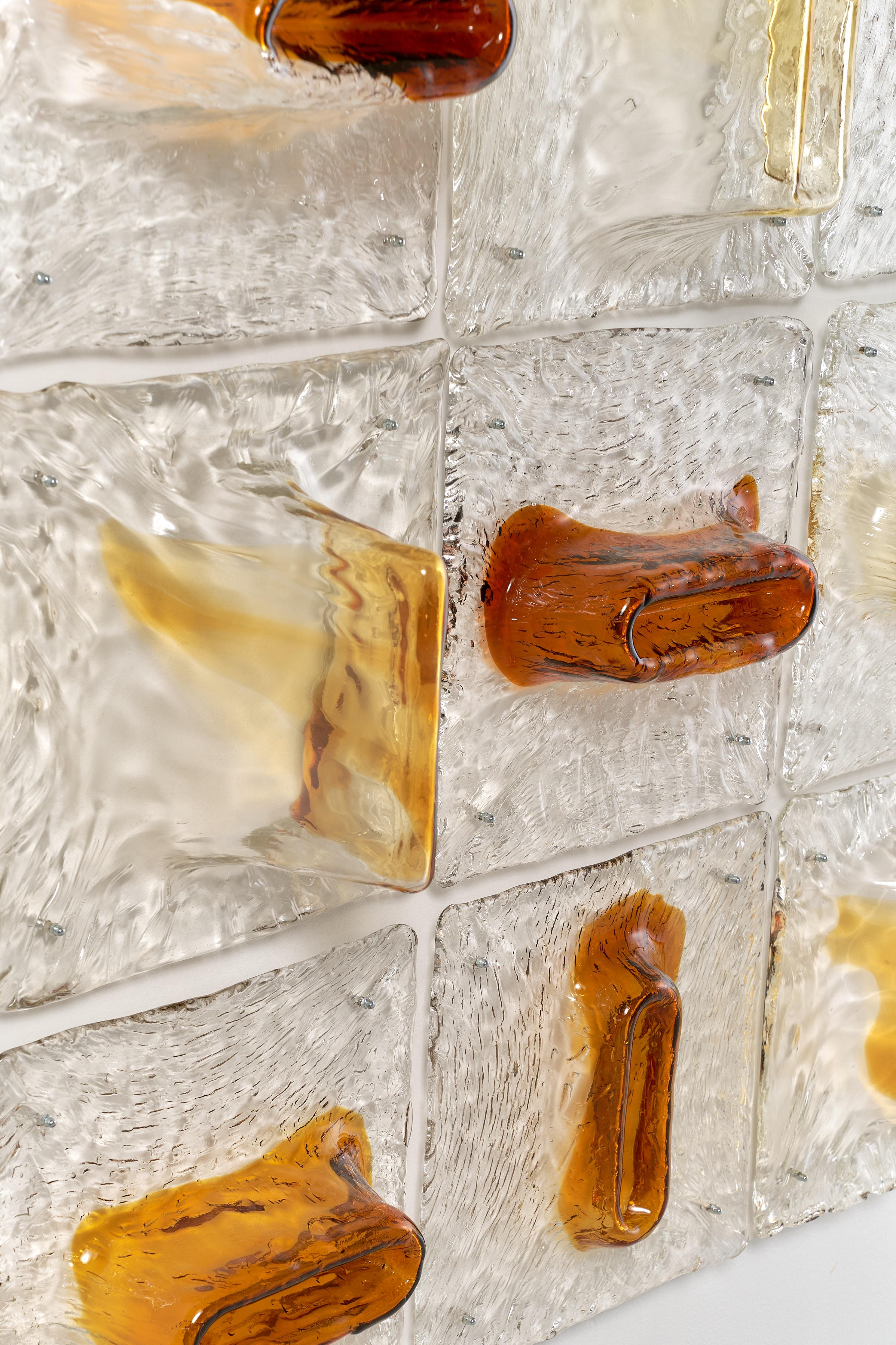 Mid-Century Modern 'Pannelli' Ceiling Lamps by Venini , Italy, 1970's For Sale