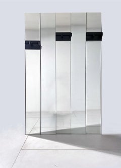 Spiegelpaneele mit drehbaren Holzkleiderhaken