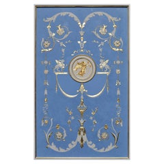 Wedgwood Style Wandtafel Hellblau und Weiß Handgefertigtes Relief von Cupioli