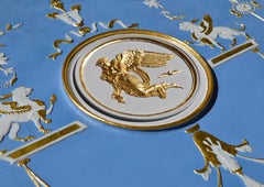 Azure Decorative Panel Low Relief White Gold Wedgwood Style Handmade