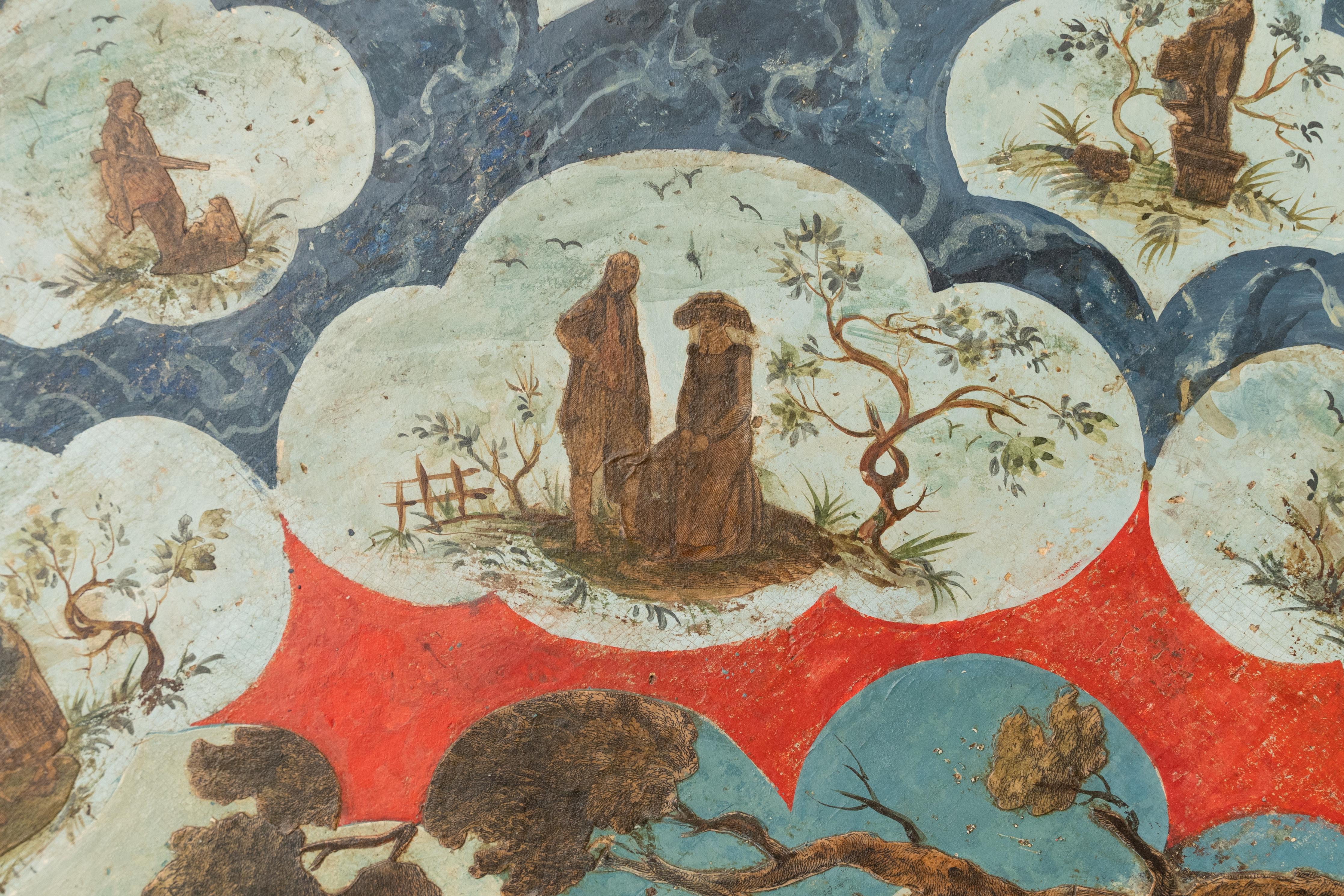 Laqué Panneau décoratif en bois laqué et peint du XVIIIe siècle, Venise. en vente