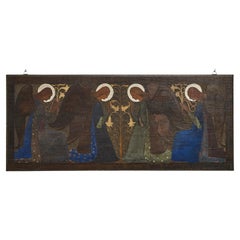 Pannello in legno con angeli, Gino Maggioni per Atelier di Varedo, Italia, 1920 Pannello in legno con angeli, Gino Maggioni per Atelier di Varedo, Italia, 1920