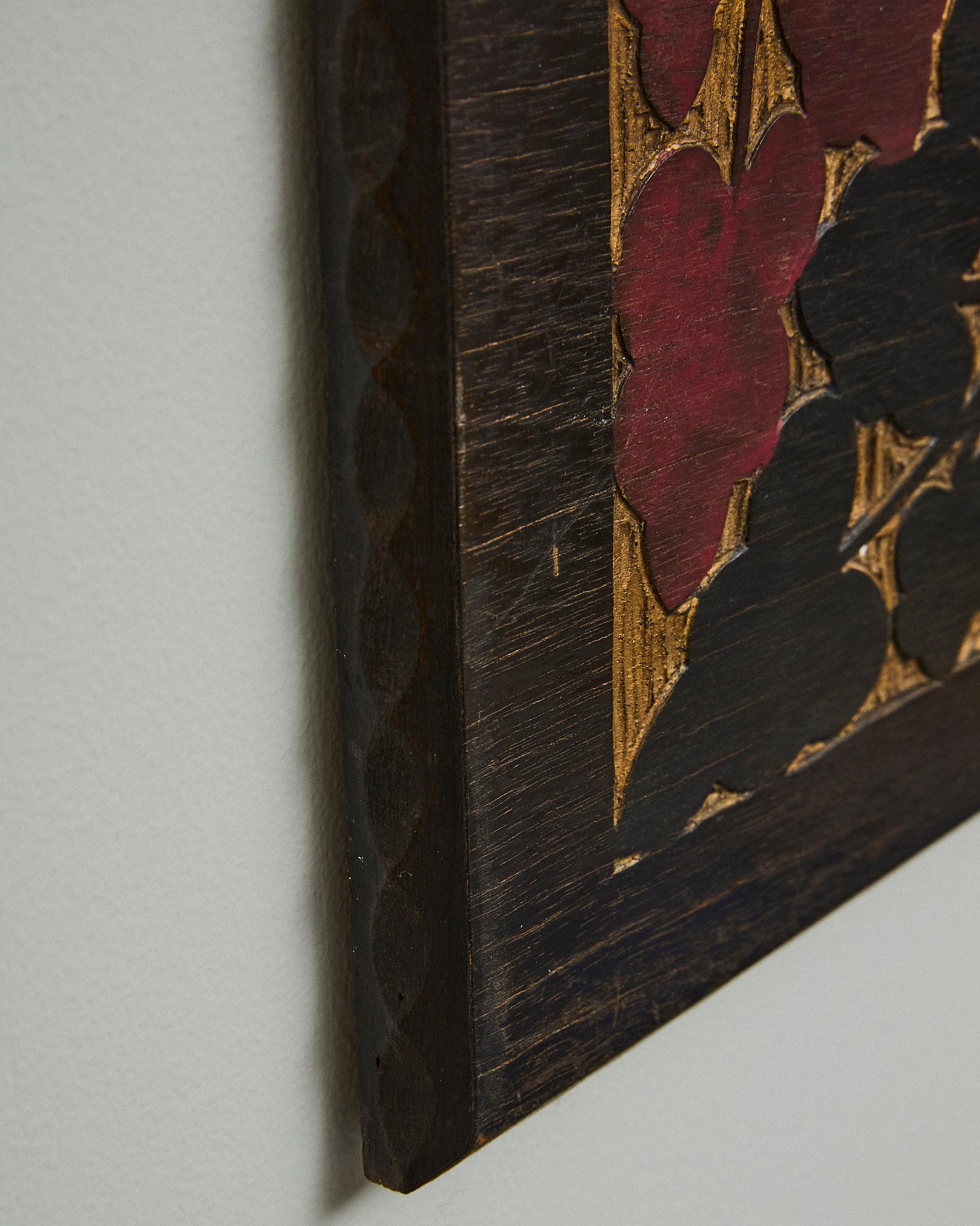 Pannello in legno con colombe, Gino Maggioni per Atelier di Varedo, Italien, 1920 (Holz) im Angebot