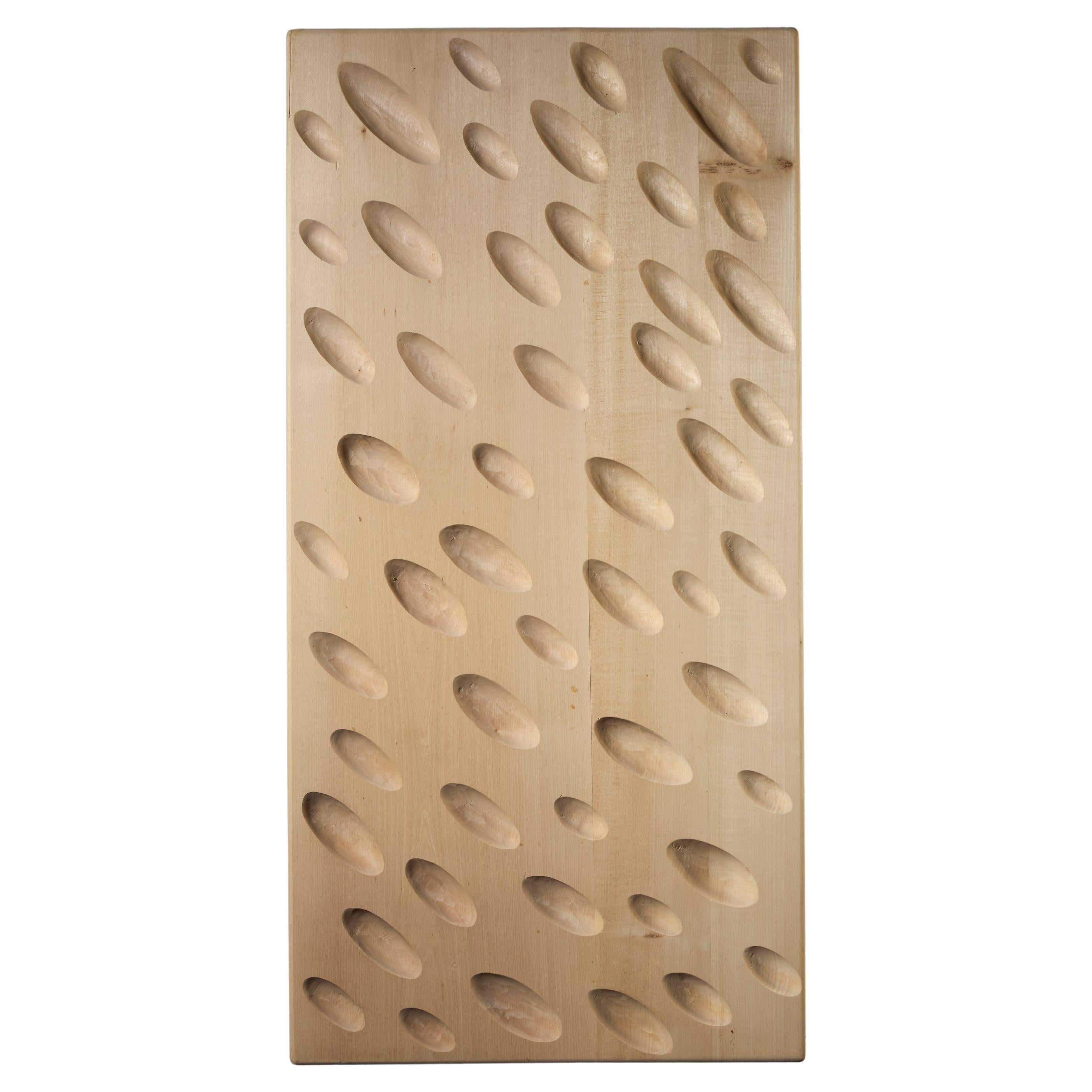 Carved panel with elongated ellipses, 2011