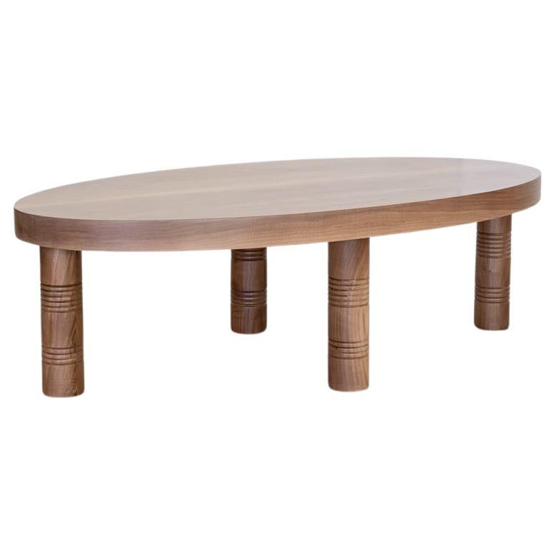 Table basse ovale Panoplie, noyer en vente