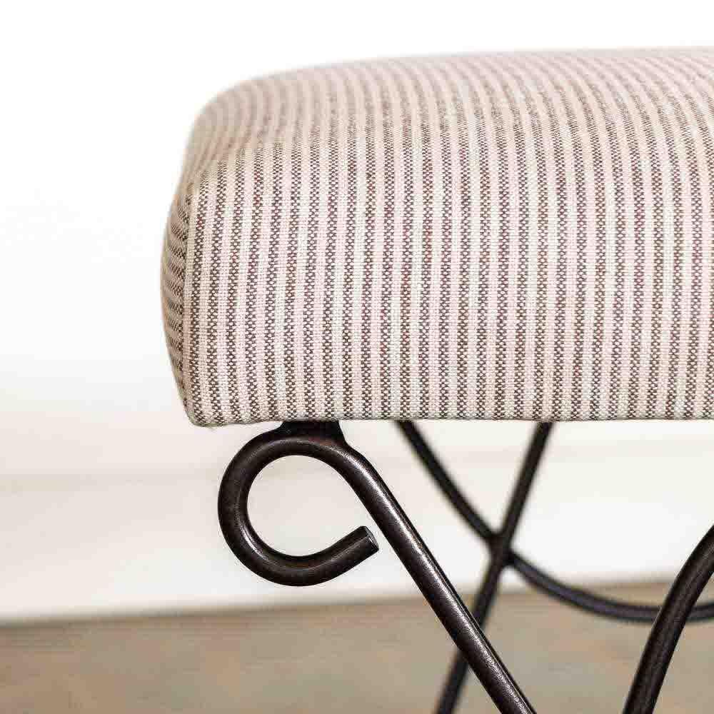 Panoplie Iron Double Loop Bench, Brown Stripe For Sale 2