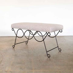 Panoplie Iron Double Loop Bench, Brown Stripe