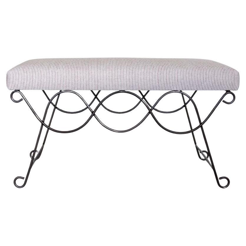 Panoplie Iron Double Loop Bench, Brown Stripe For Sale