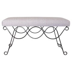 Panoplie Iron Double Loop Bench, Brown Ticking