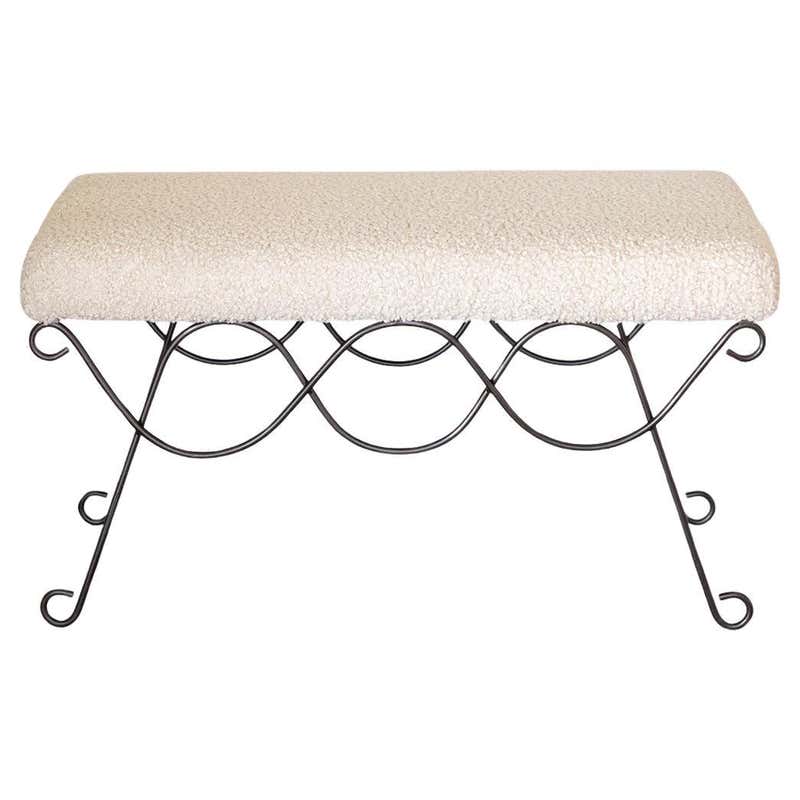 Panoplie Iron Loop Bench, Brown Stripe For Sale at 1stDibs