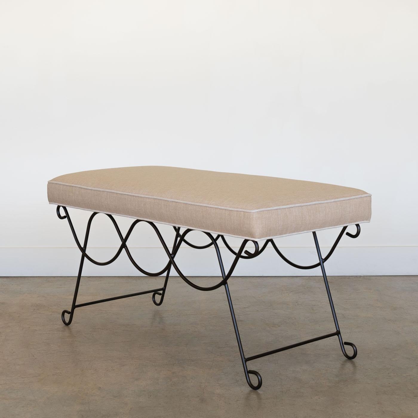 American Panoplie Iron Double Loop Bench, Trim For Sale
