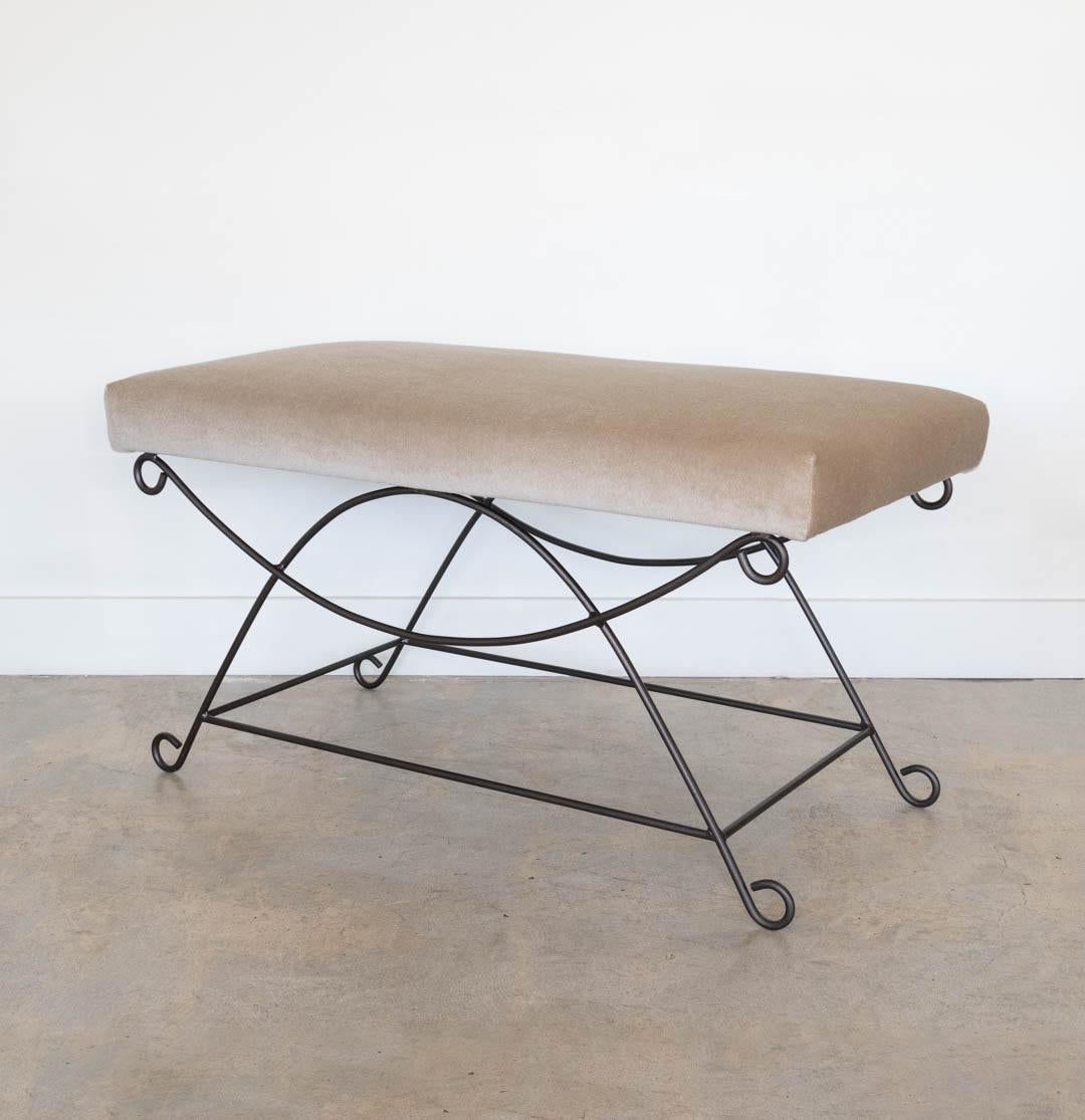 Panoplie Banc en fer Looping, Brown Mohair en vente 2