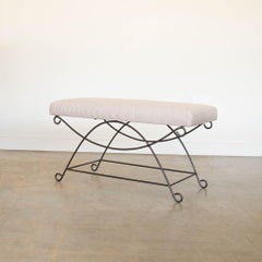Panoplie Iron Loop Bench, Brown Stripe