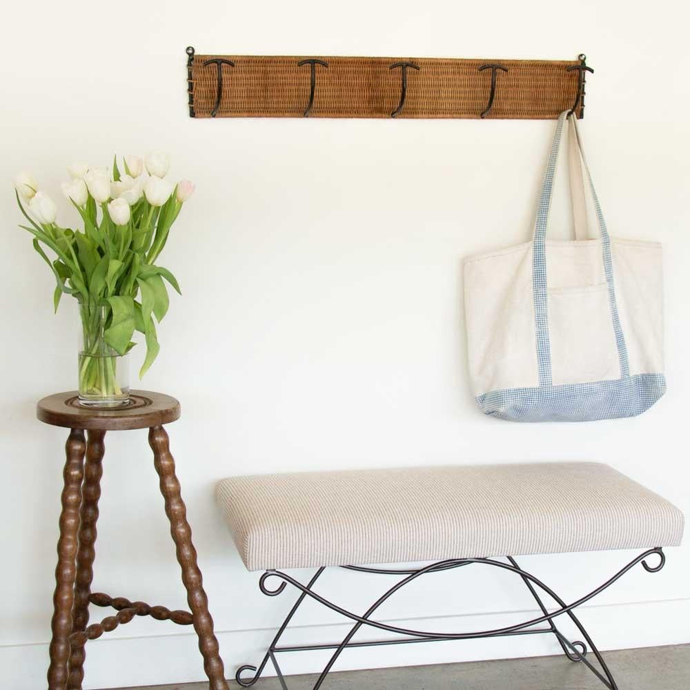 Panoplie Iron Loop Bench, Brown Stripe For Sale 1