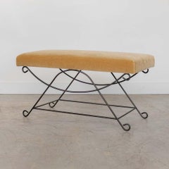 Panoplie Iron Loop Bench, Camel Mohair