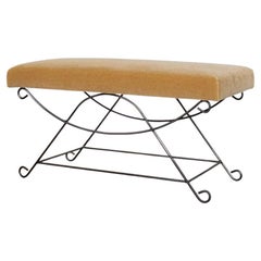 Panoplie Iron Loop Bench, Camel Mohair