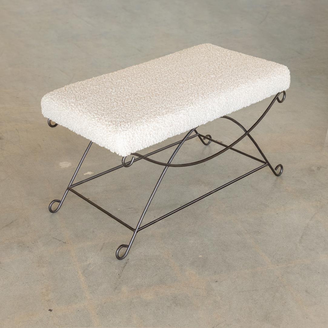 Linen Panoplie Iron Loop Bench, Poodle For Sale