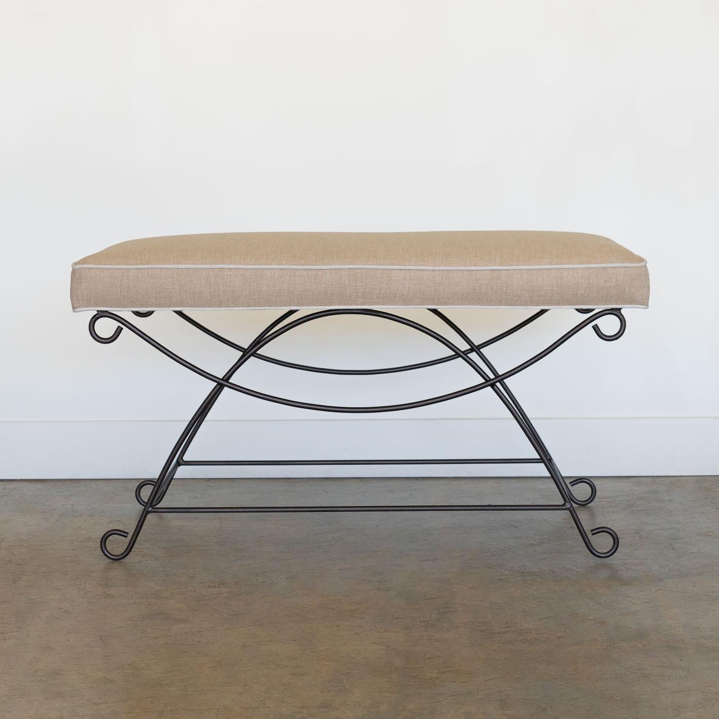 Contemporary Panoplie Iron Loop Bench, Trim For Sale