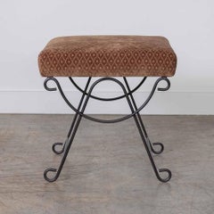 Panoplie Iron Loop Stool, Brown Chenille