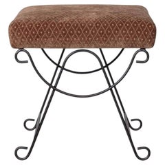 Panoplie Iron Loop Stool, Brown Chenille