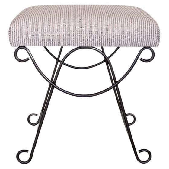 Panoplie Iron Loop Stool with Brown Stripe For Sale