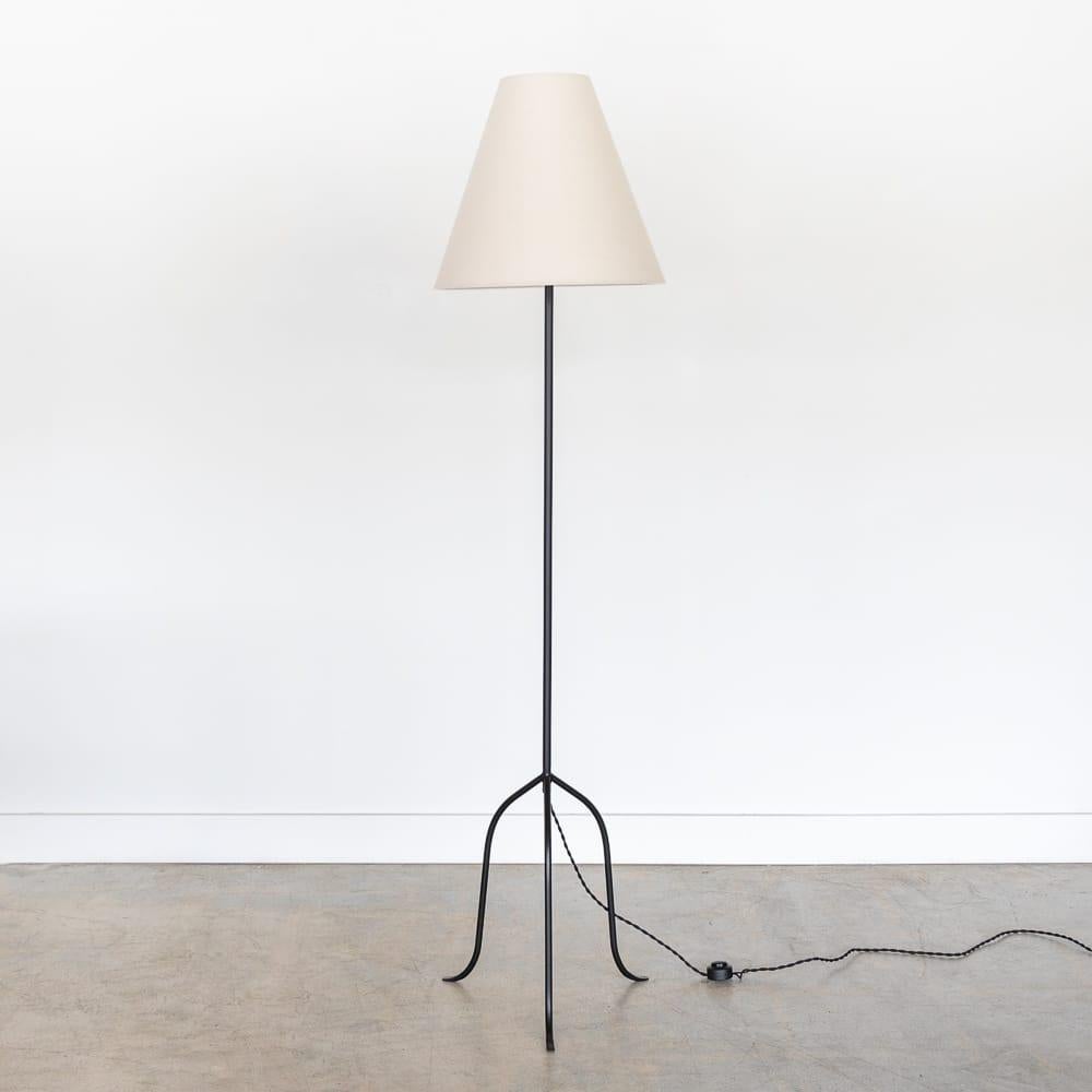 American Panoplie Iron Tripod Floor Lamp For Sale