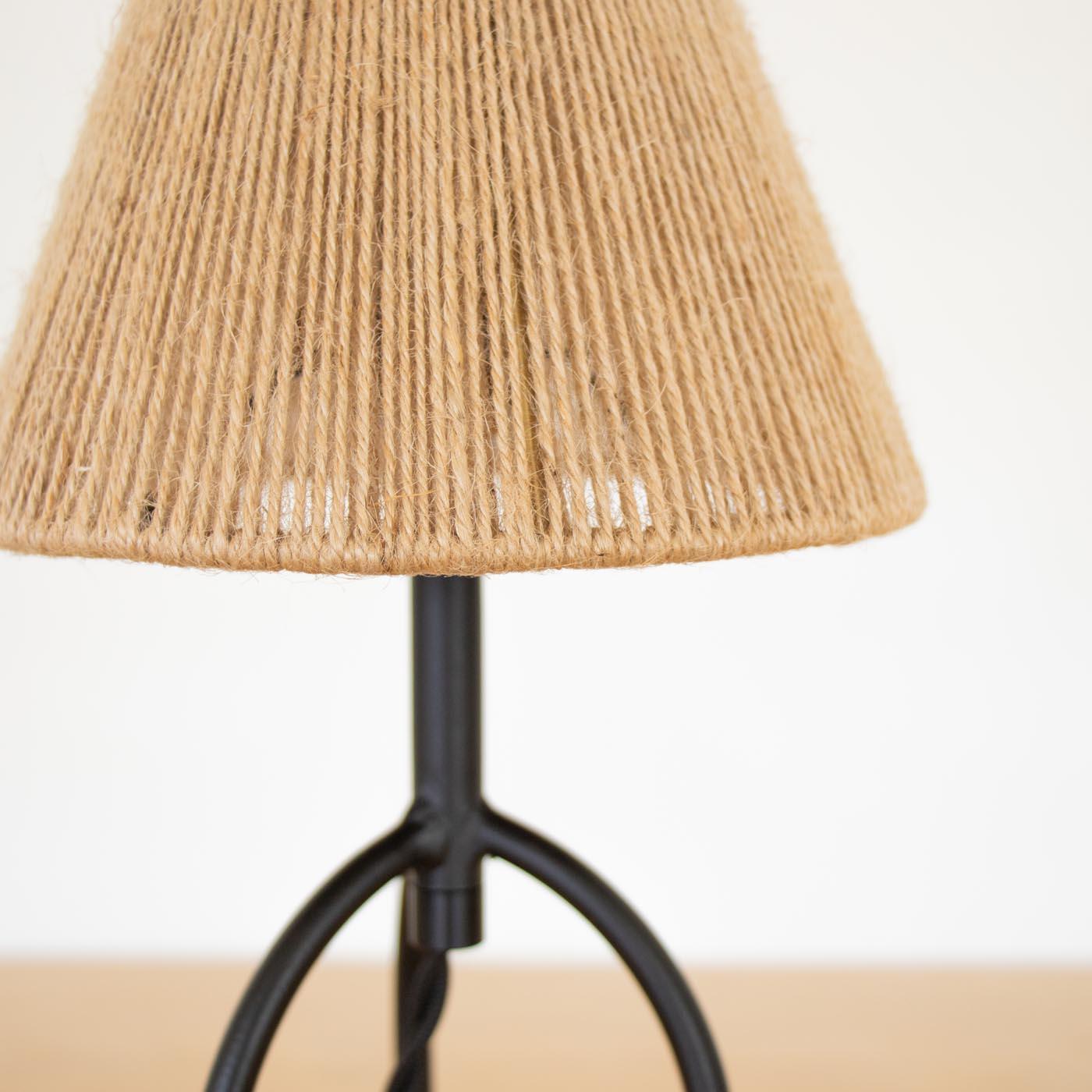 Panoplie Petite Iron Tripod Lamp, Rope Shade For Sale 2