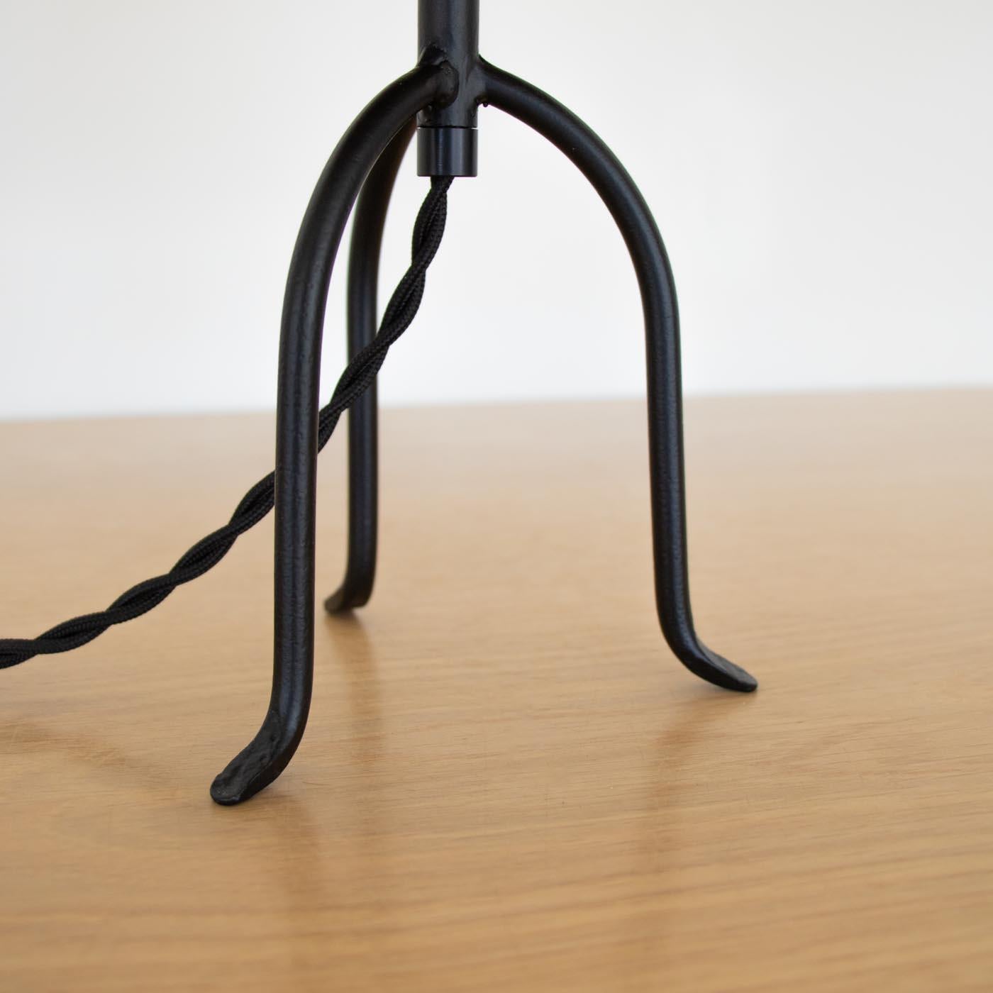 Panoplie Petite Iron Tripod Lamp, Rope Shade For Sale 3