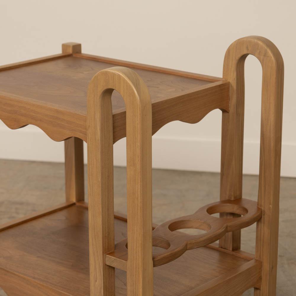 Panoplie Scalloped Walnut Bar Cart For Sale 3