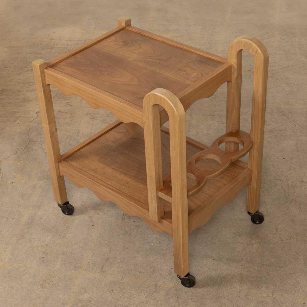 Panoplie Scalloped Walnut Bar Cart For Sale 4