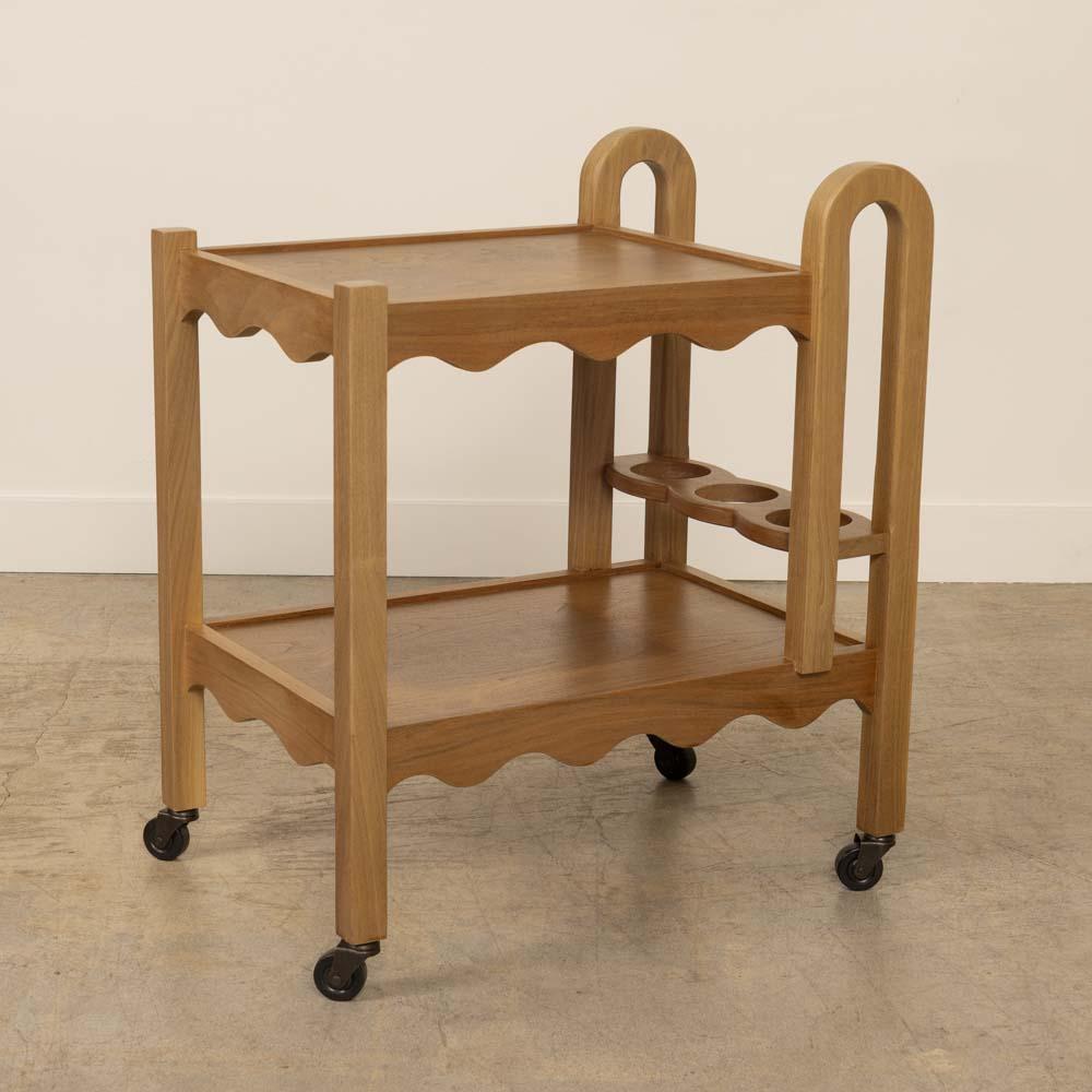 scalloped tiered cart